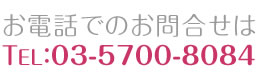 お電話でのお問い合わせは、TEL：03-5700-8084